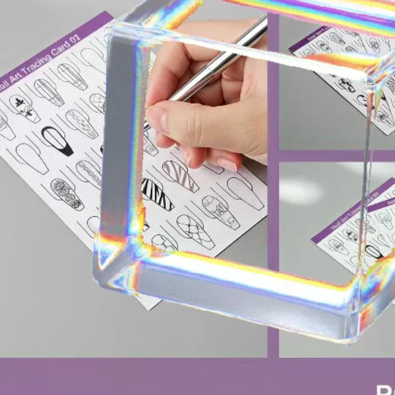 Nail Art Practice Template Paper 10Pcs Clear Lines Painting Learning Book for Beginner Nail Technician Salon Training Use