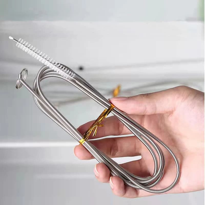 All-inclusive Cleaning Tools Set with Anti-Clog Feature- Brush, Hose, Syringe, Fridge Drain Hole Cleanser and more