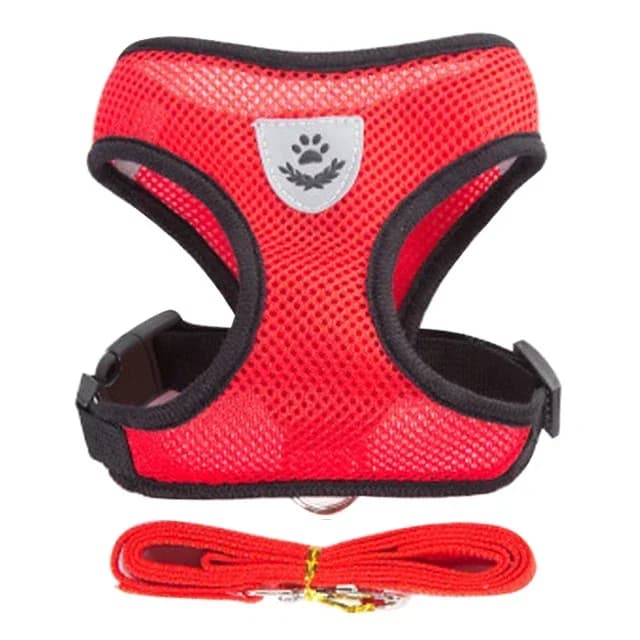 Adjustable Mesh Pet Harness Vest with Leash