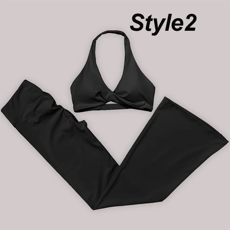 Gym Leggings Women High Waist Flared Pants Cross Waist Sport Tights Ladies Push Up Fitness Leggin Workout Clothes