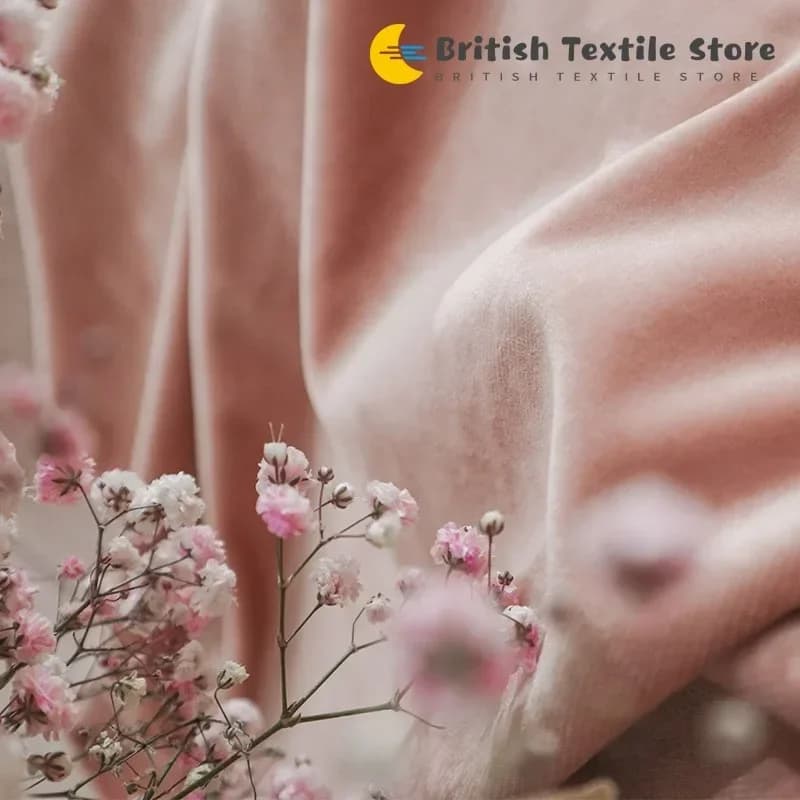 Velvet Light-Shielding Curtain Panel Dirty Pink