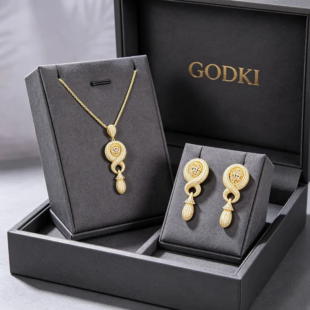 Gold-Plated Cubic Zirconia Jewelry Set