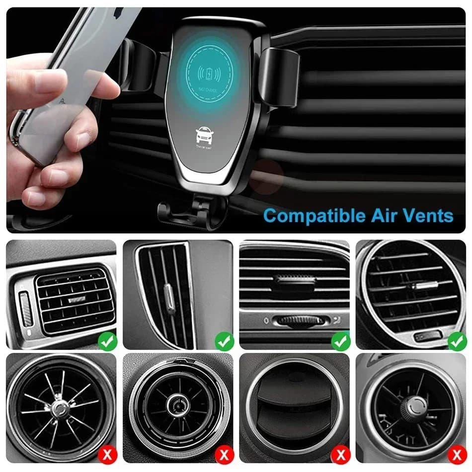 Wireless Charging Phone Car Holder Charger For iPhone 17 16 15 14 13 12 Pro Max XR Samsung Xiaomi Fast Car Wireless Chargers