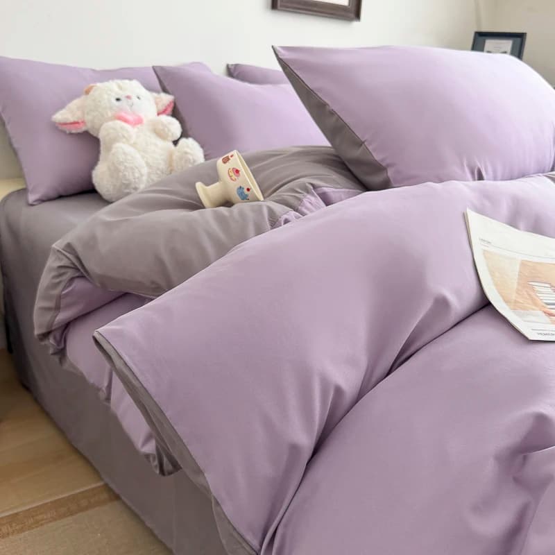 Cotton Bed Linen Set with Duvet Cover and Pillowcases