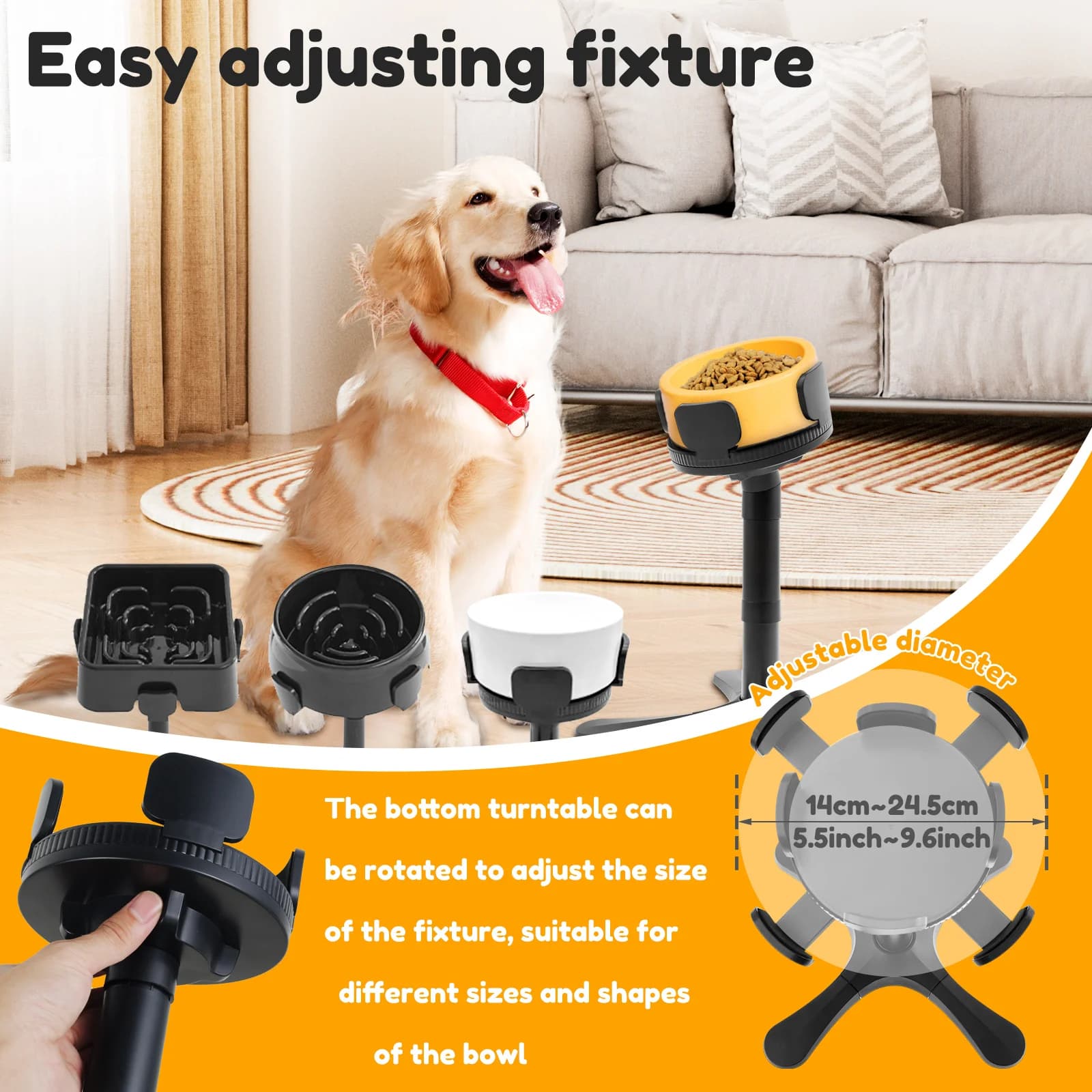 Adjustable Elevated Dog Bowl Stand
