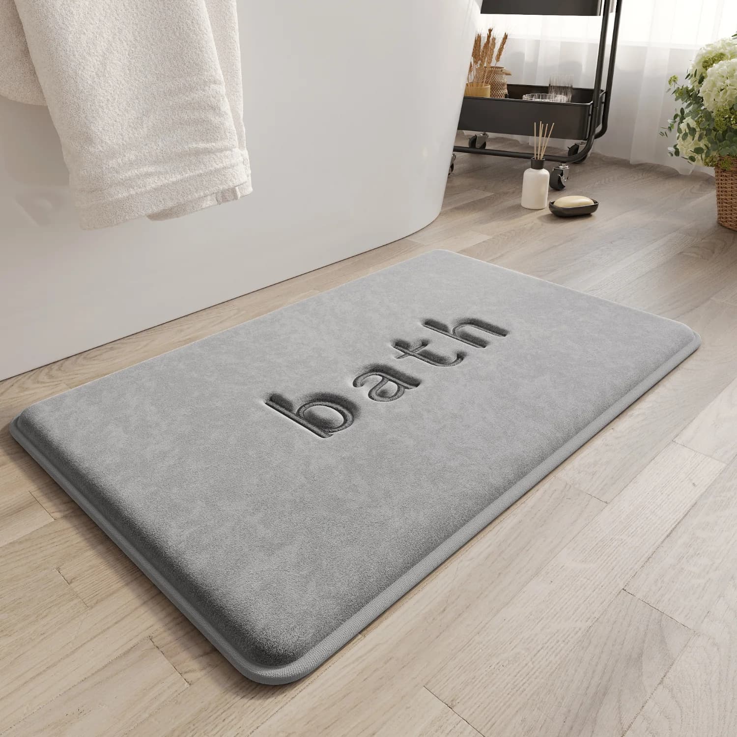 Soft Solid Color Bath Mat Water Absorbent