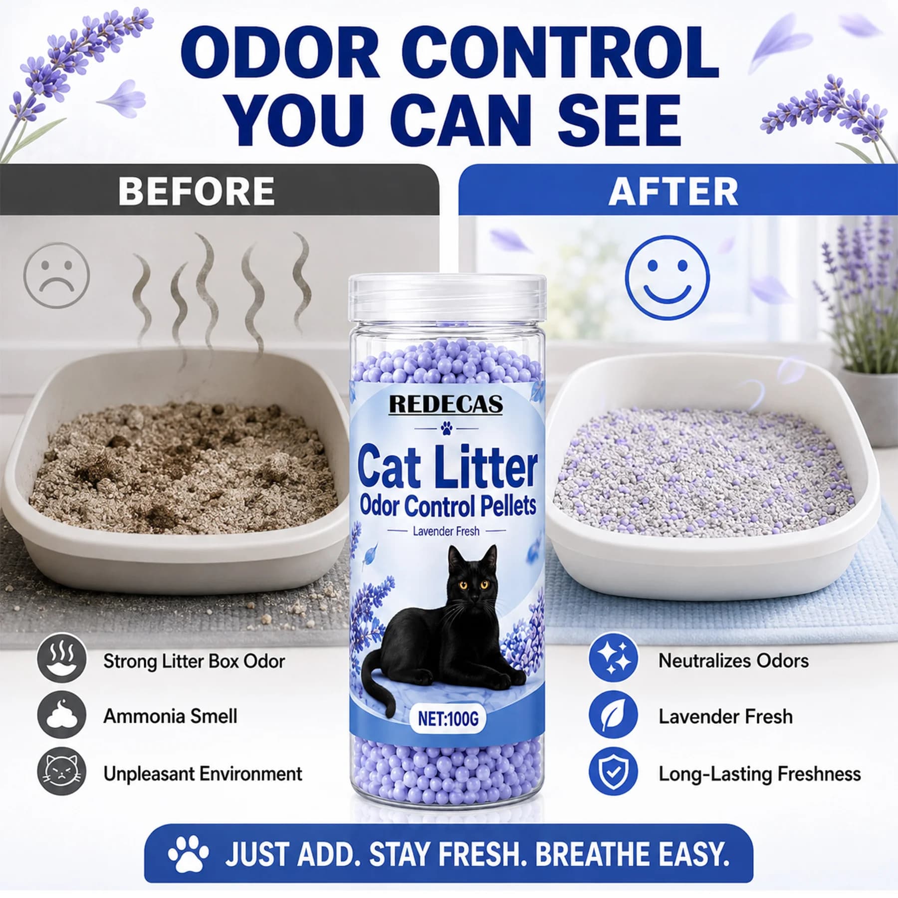 Lavender Litter Box Deodorizer Granules