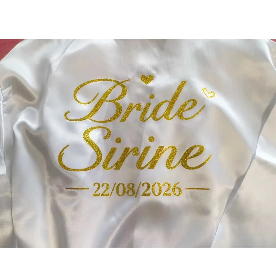 Personalized Faux Silk Bridal Robe
