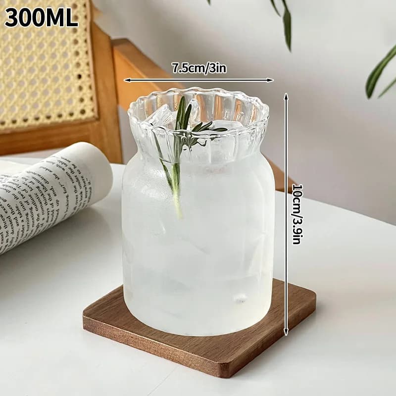 Ribbed Glass Drinking Cups