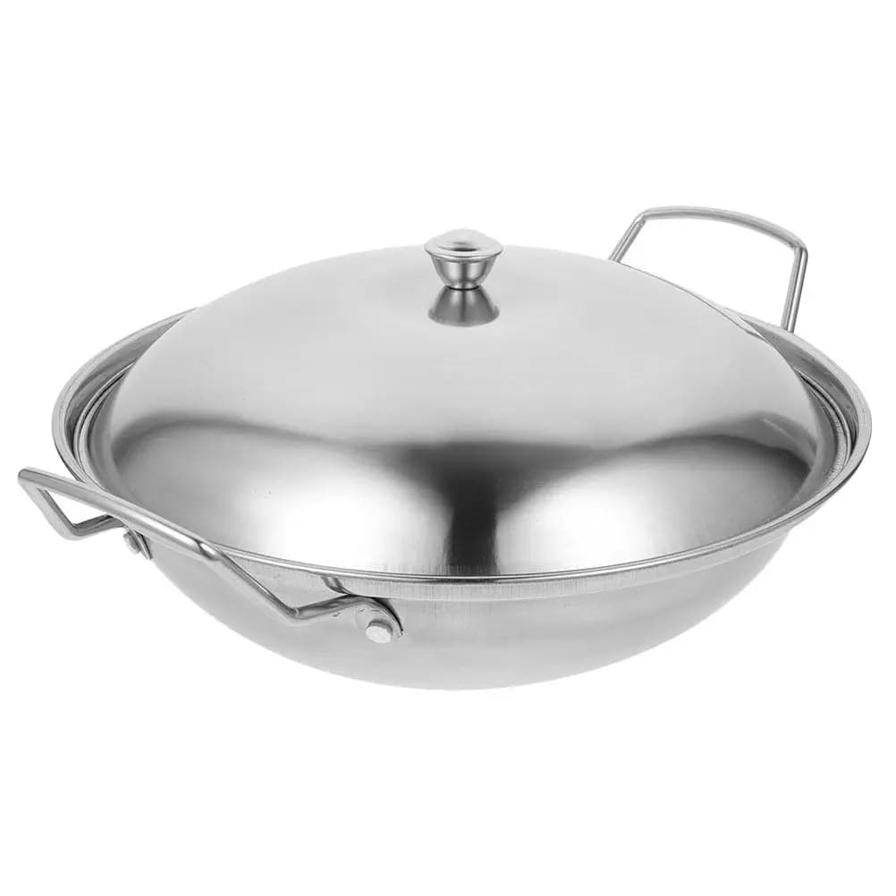 Stainless Steel Double Handle Hot Pot with Lid