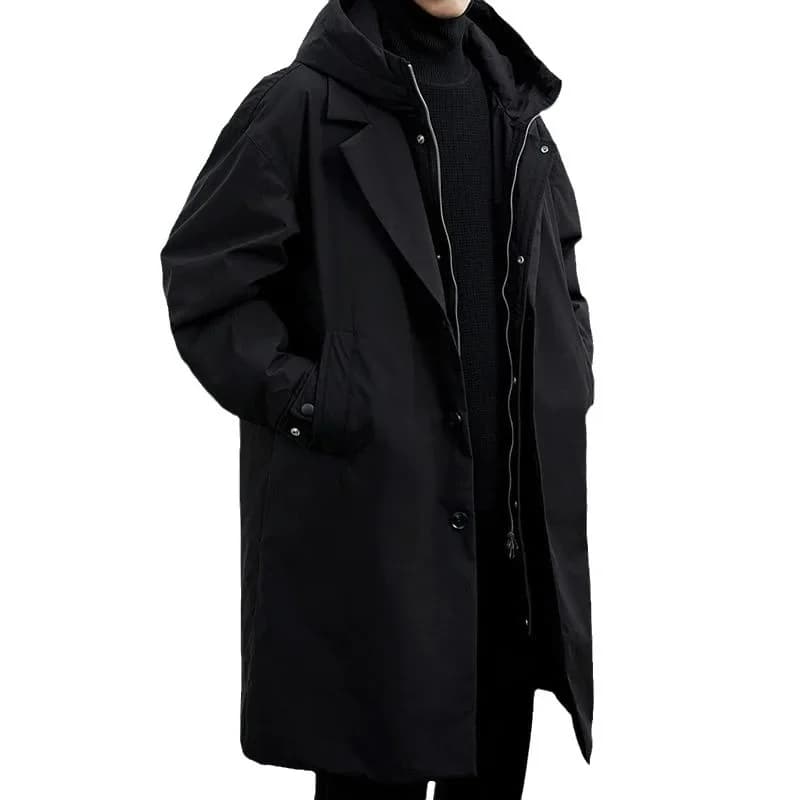 Men's Hooded Padded Trench Coat