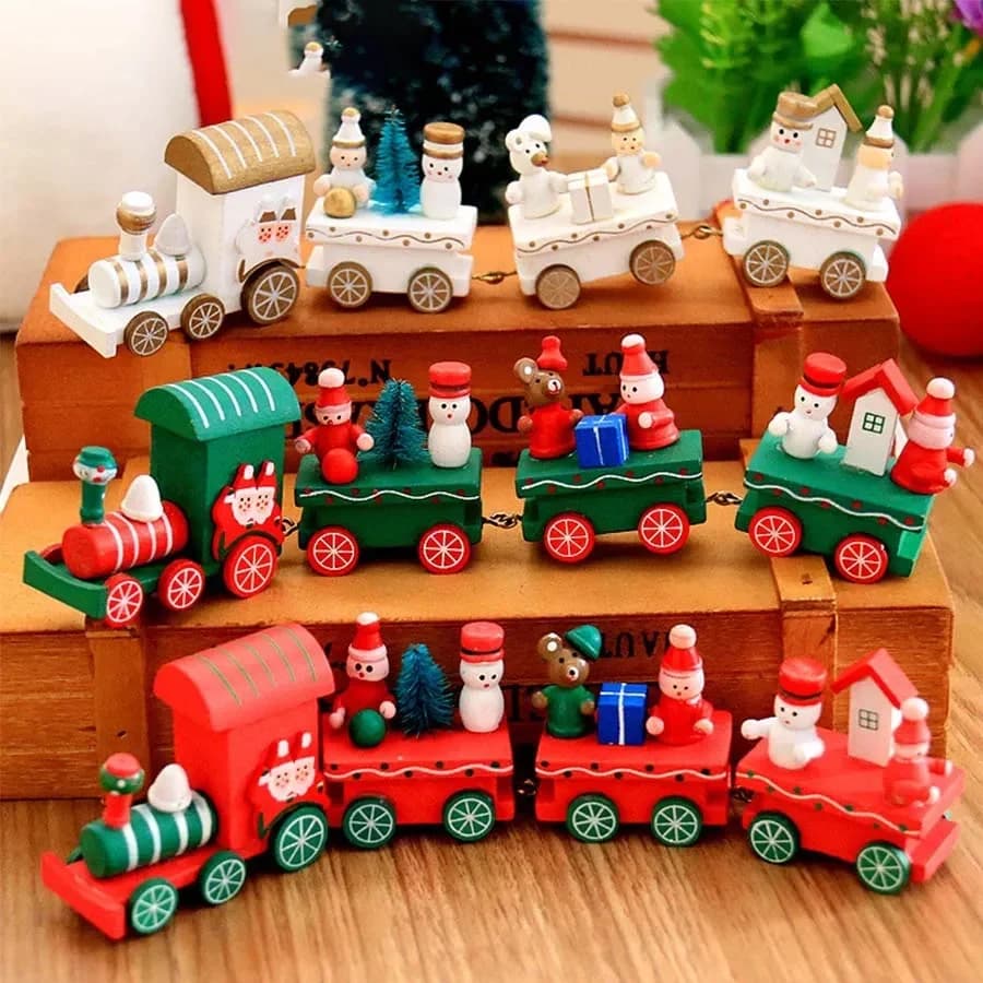 Wooden Train Christmas Ornament