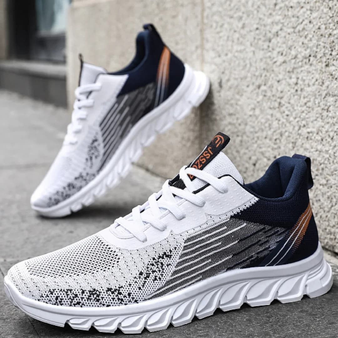 Sneakers new men's shoes trend foreign trade flying woven lace-up running shoes breathable Korean version of tide shoes