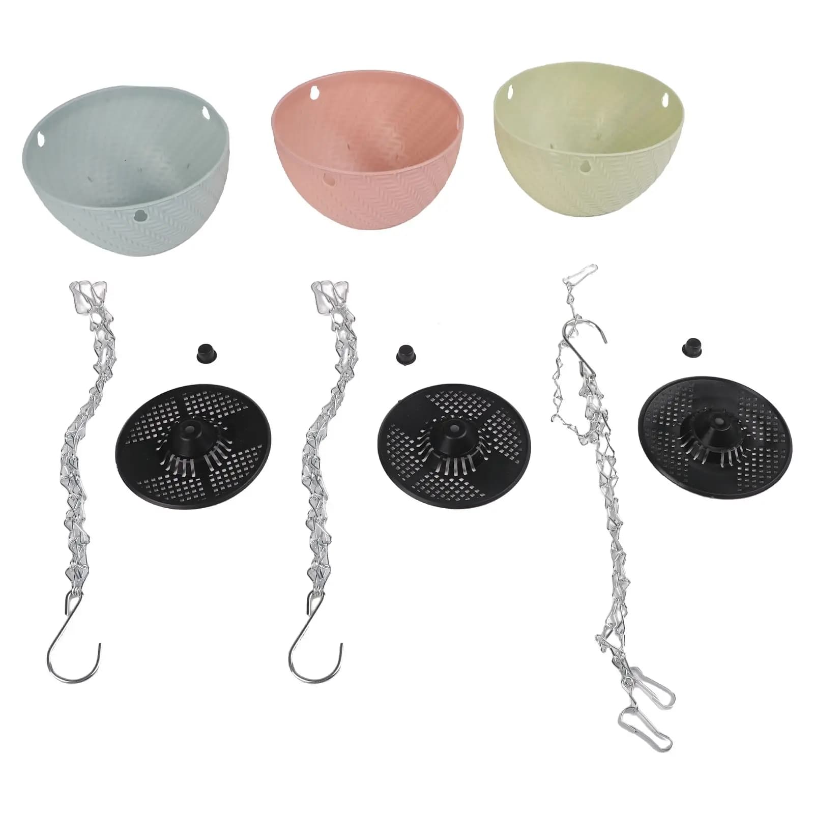 Hanging Plastic Plant Pots Set of 6