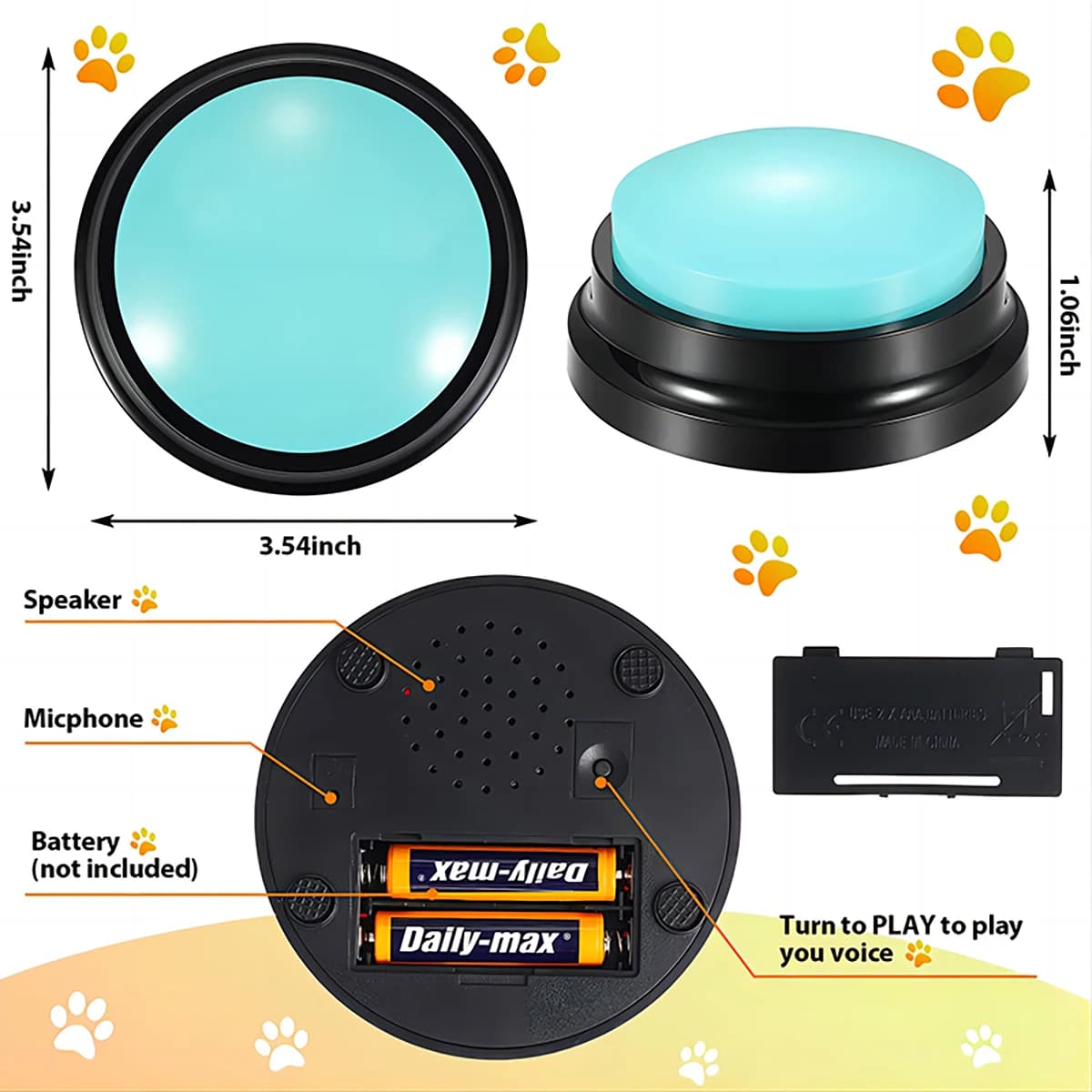 Recordable Dog Talking Buttons Pet Toys