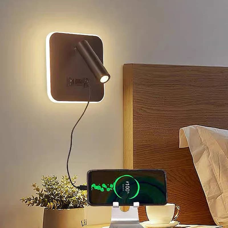 LED Bedside Wall Lamp with USB Port