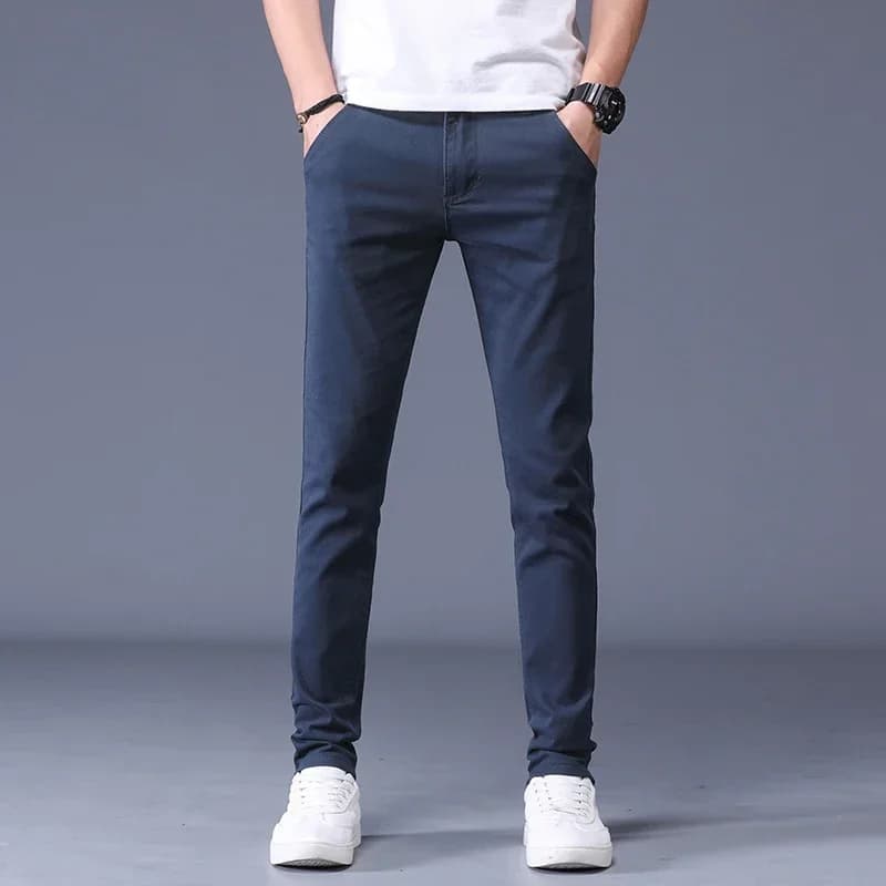 Men's Slim Fit Khaki Casual Trousers