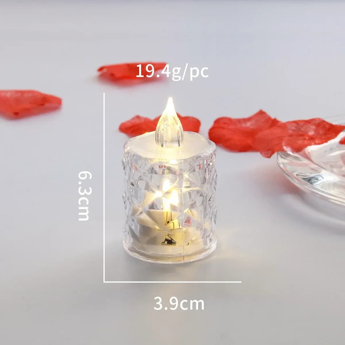 LED Crystal Candle Light 24/12PCS Flameless LED Light Candle Electronic Night Lamp Dating Party Holiday Home Wedding Decoration