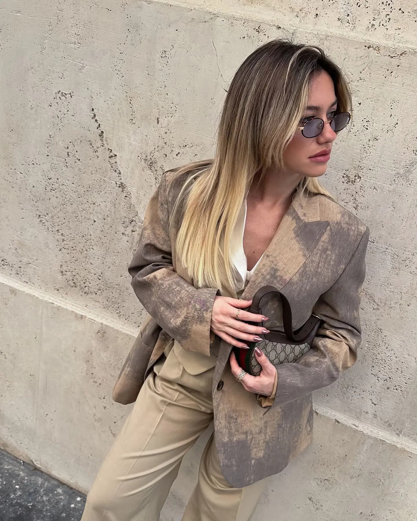 Women's Fashion 2025 Autumn Loose Single-Button Printed Blazer