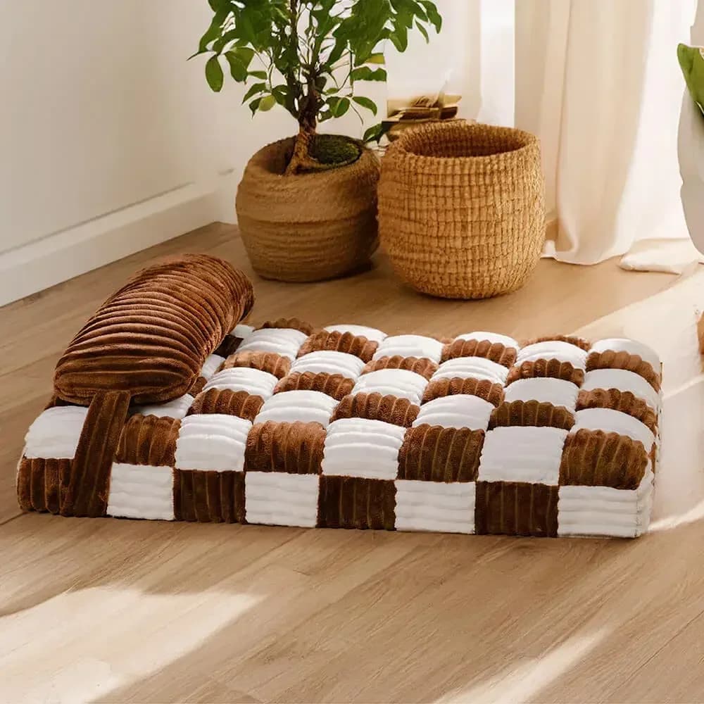 Handmade Plush Orthopedic Dog Bed with Pillow
