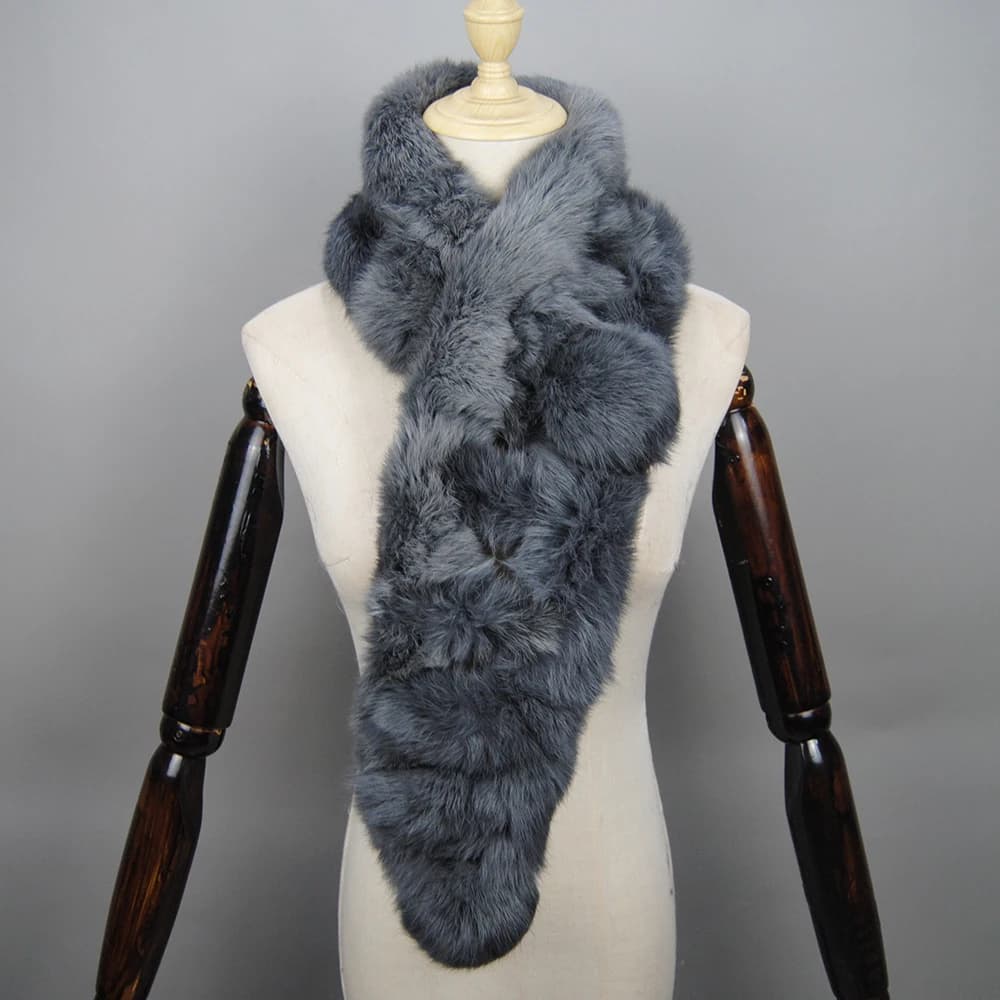 Natural Rabbit Fur Winter Scarf