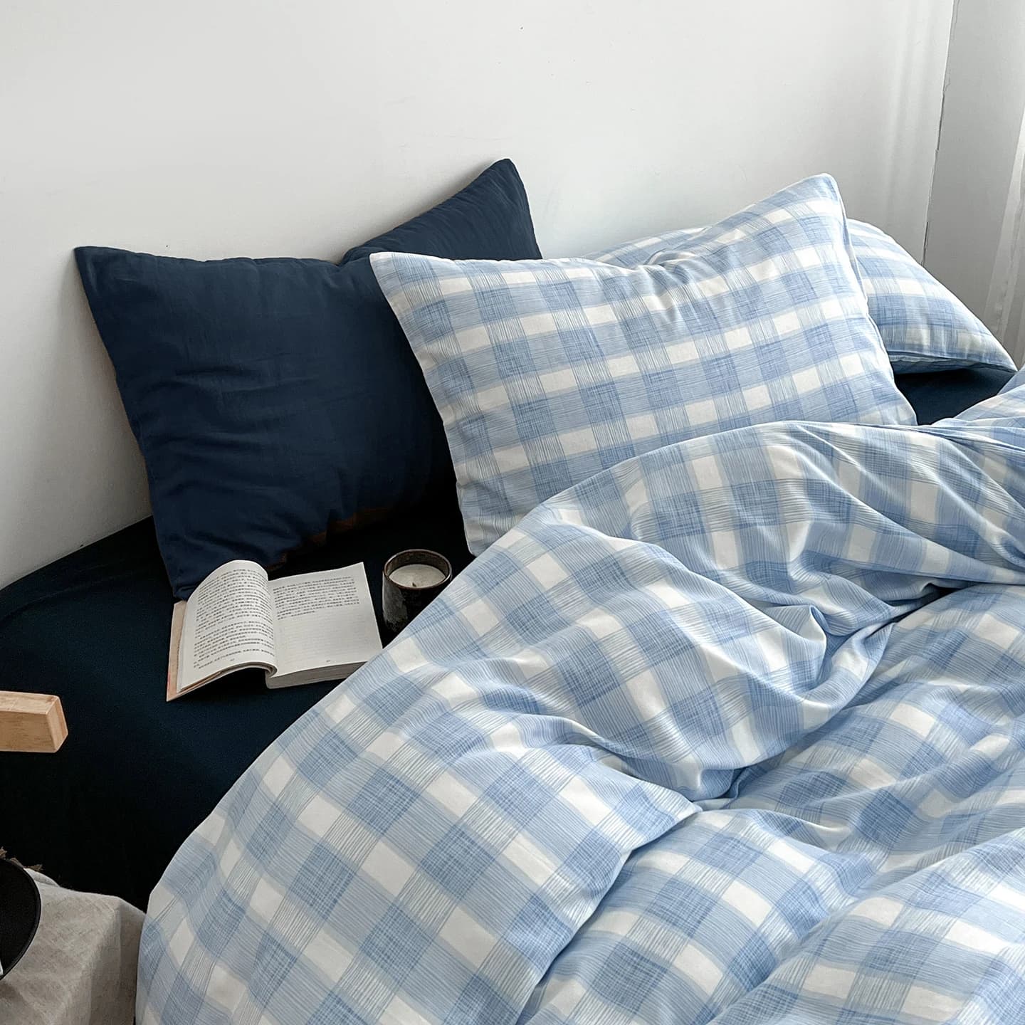 Korean Style Striped Bedding Set For Girls Boys Bed Linen Set Skin Friendly Fresh Printed Soft Duvet Cover Set Home Decorations