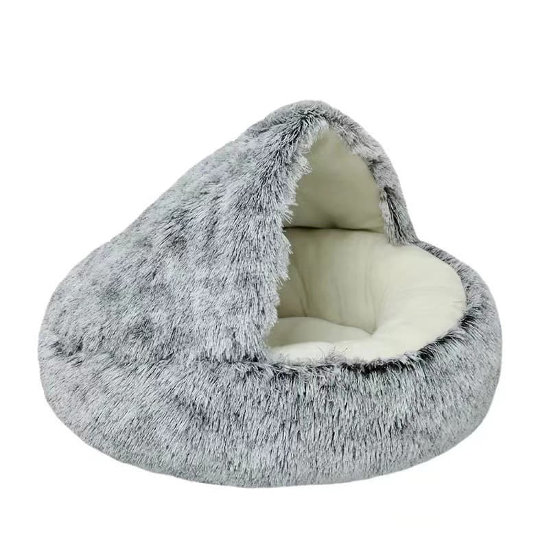 Round Plush Pet Bed with Cover