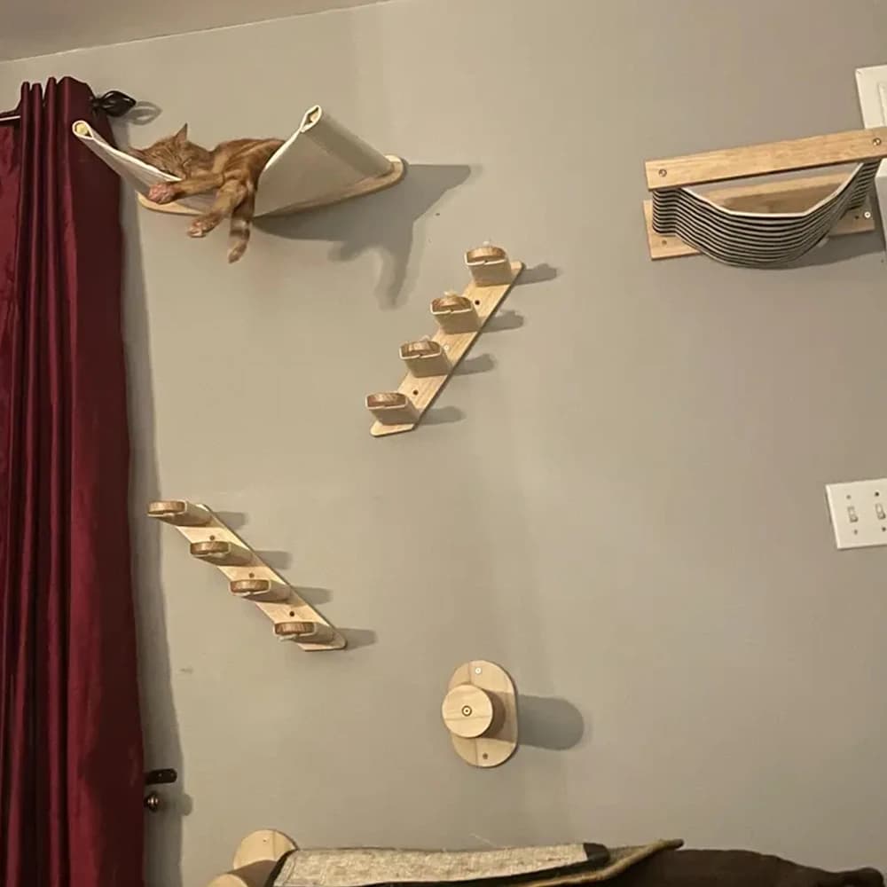 Wall Mounted Cat Shelf with Perch