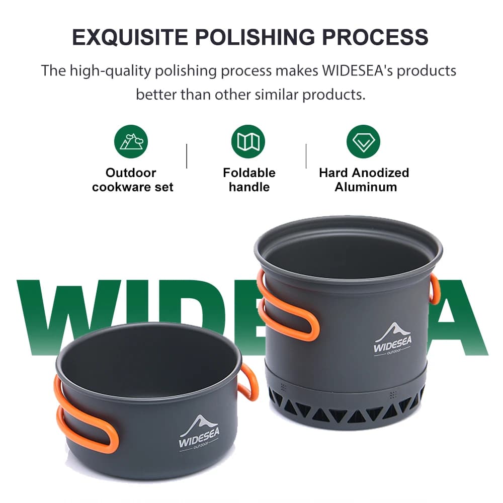 Hard Anodized Camping Pot Set 1.3L 2.3L