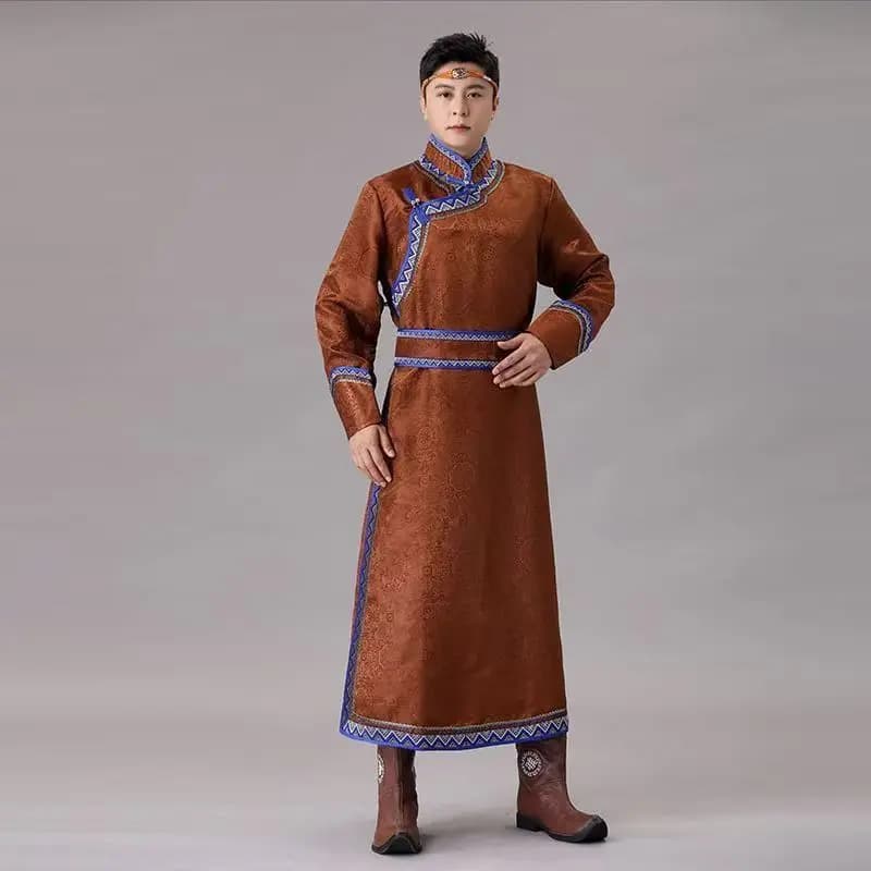 Men's Mongolian Traditional Long Robe
