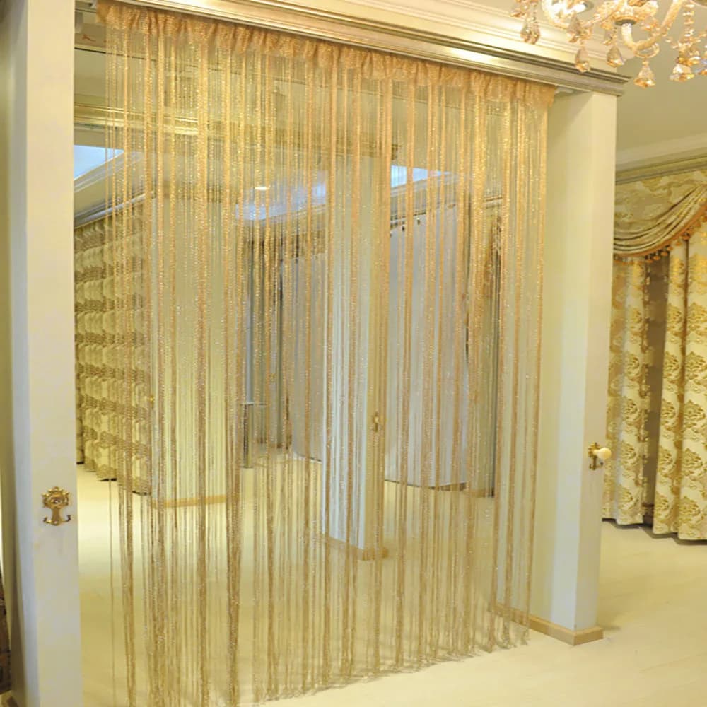 String Curtain Panel With Tassel Fringe
