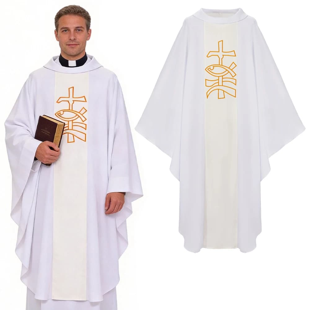 Priest Ceremonial Robe with Embroidered Cross