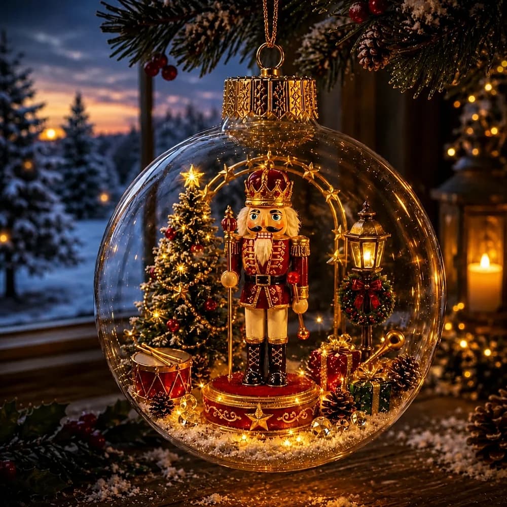 Lighted Glass Christmas Ball Ornament