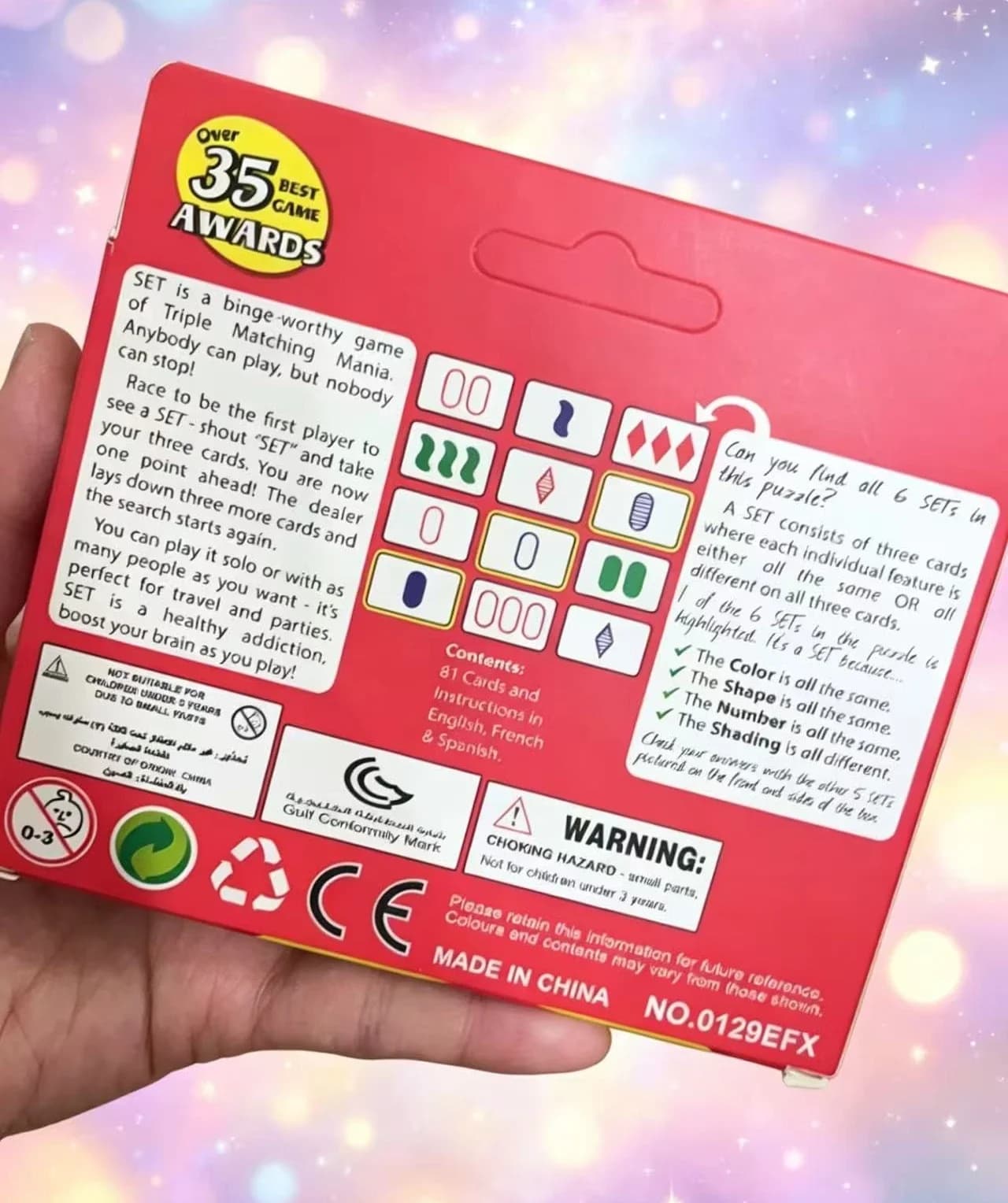 Visual Perception Card Game for Family Party