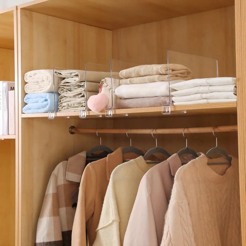 Clear Acrylic Shelf Divider for Closets