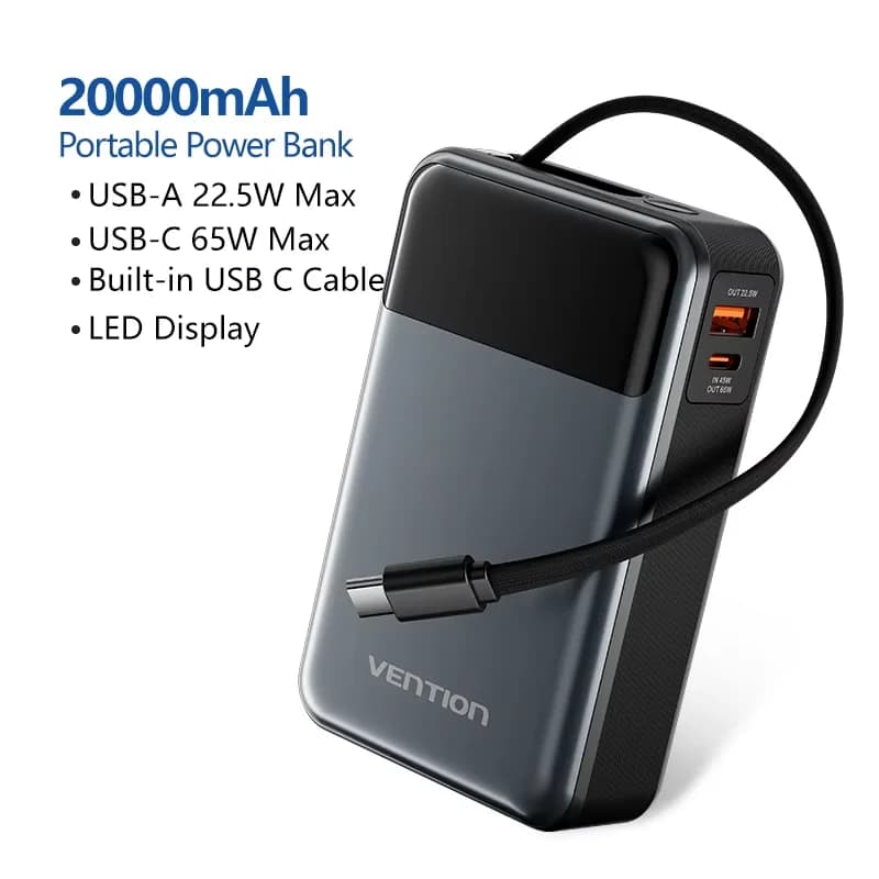 65W Portable Power Bank 20000mAh
