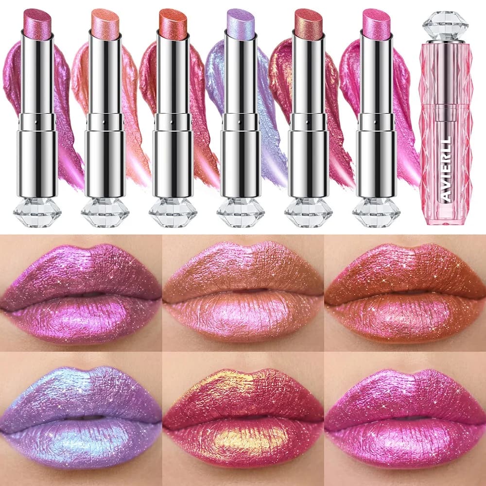 Color Shifting Glitter Lipstick with Shimmer