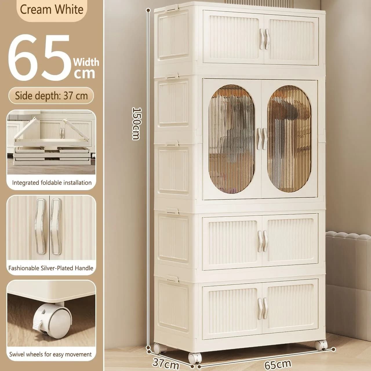 Children's Folding Wardrobe Storage Cabinet