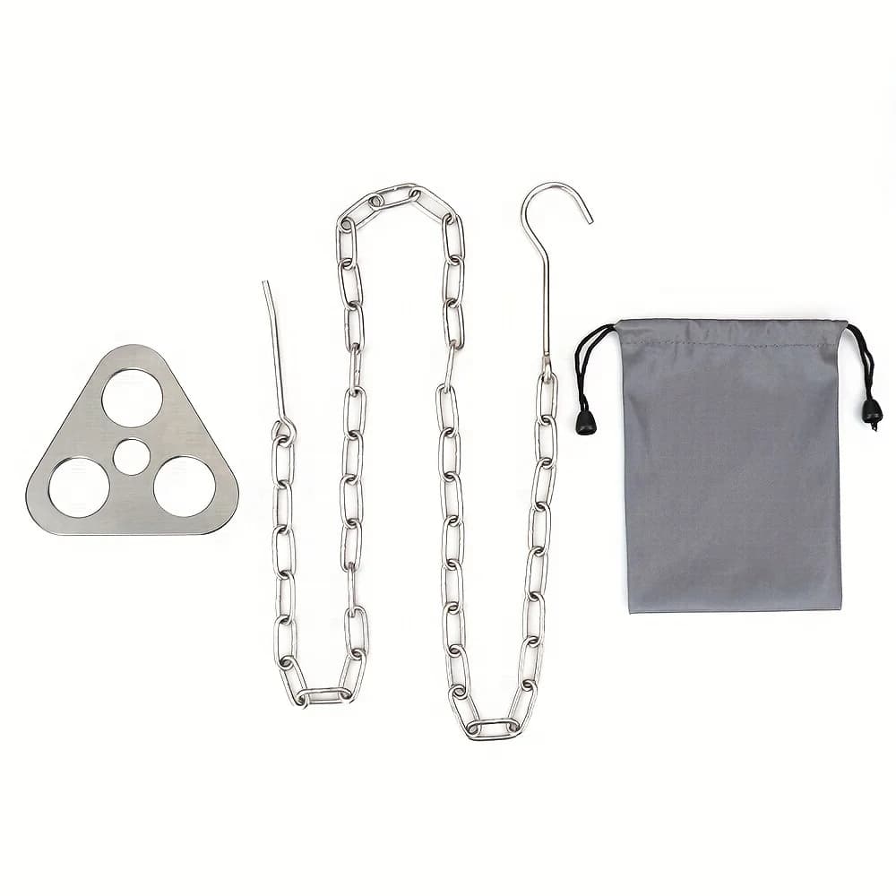 Portable Camping Gear and Equipment  Detachable Outdoor Barbecue Tripod Hanging Rack  Campfire Cooking Accessories Set