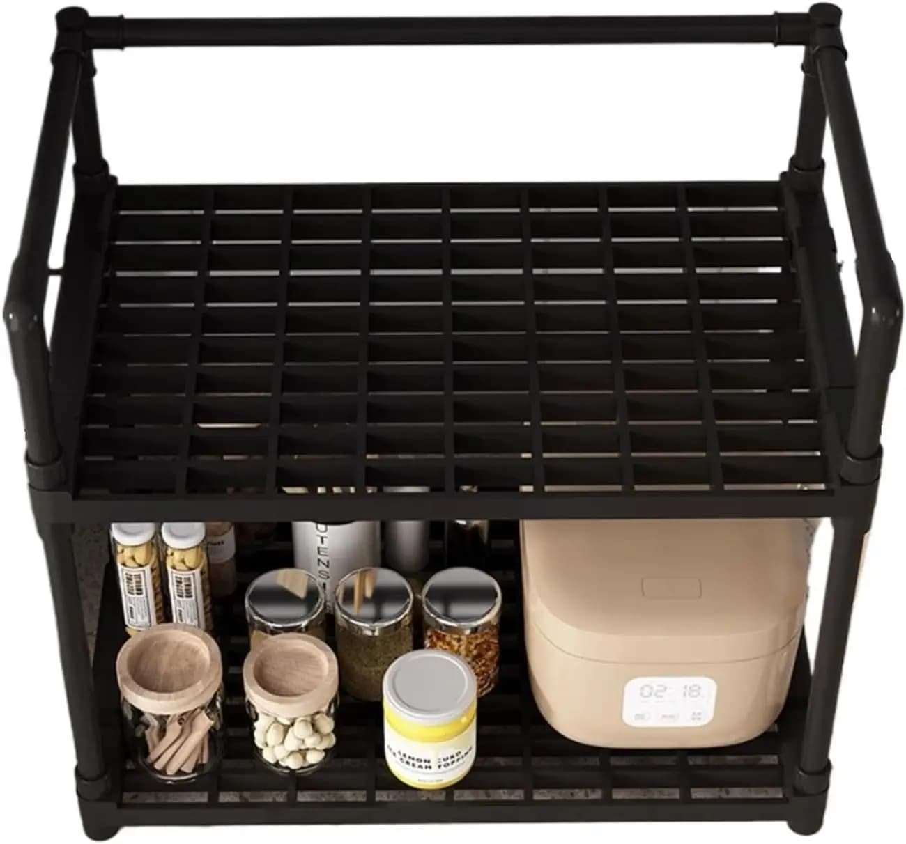 Storage Shelves Organizer Sturdy Shelving Space-Saving Shelves Organizer for Pantry Laundry Kitchen