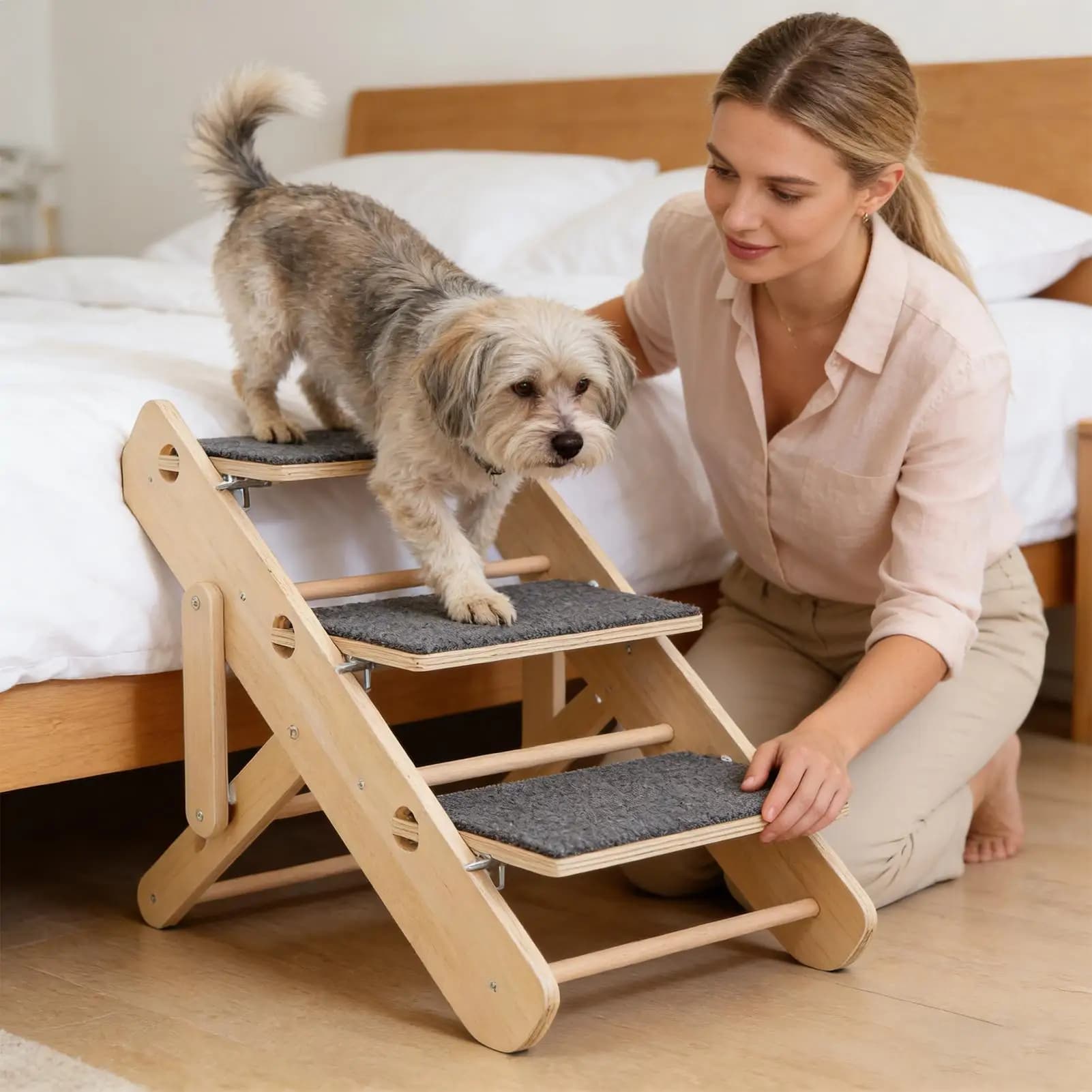 Dog Stairs 3-Step Non-Slip Foldable Pet