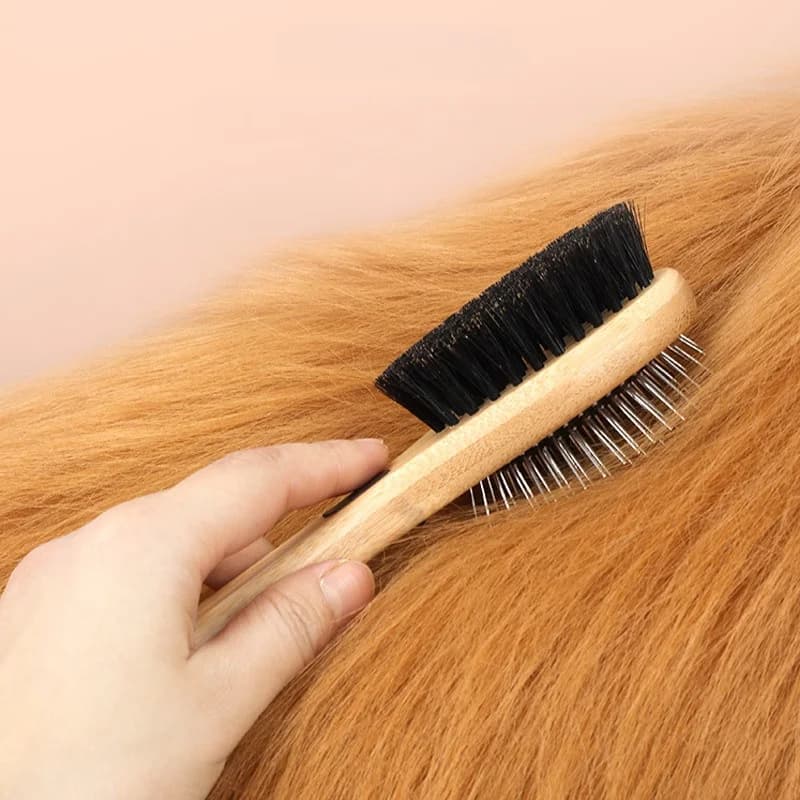 Dual-Sided Boar Bristle Pet Brush