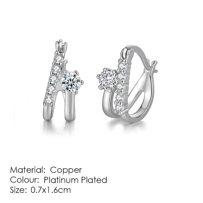 Classic Six-Claw Cubic Zirconia Stud Earrings