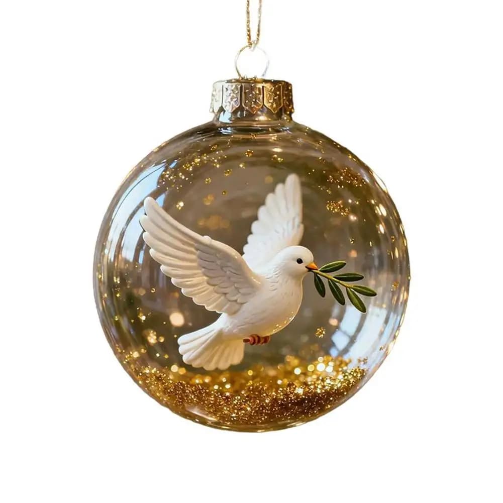 Cardinal Bird Crystal Clear Glass Ornaments Set