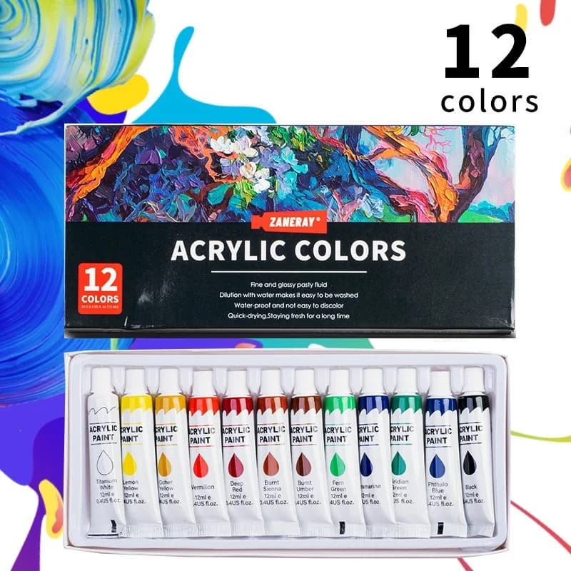 Acrylic Paint Set for Canvas, Wood & Ceramics