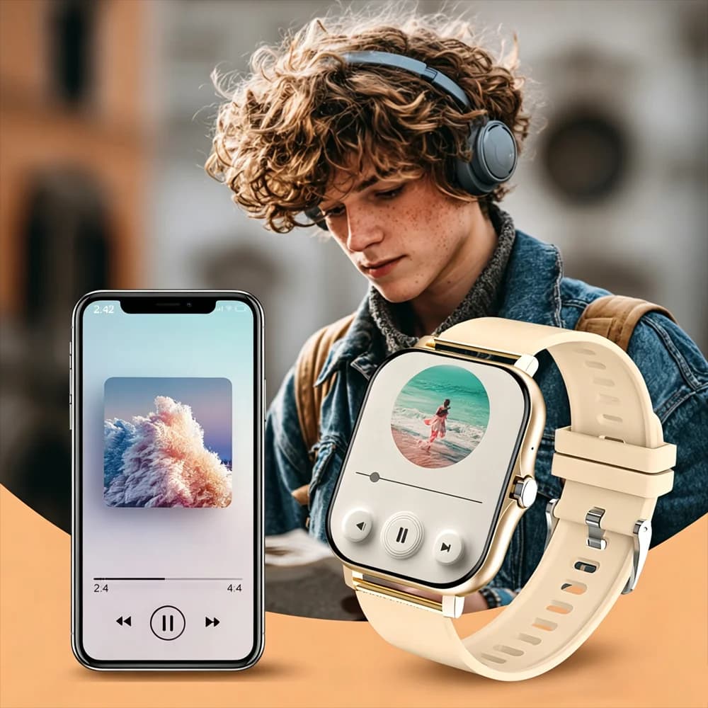 Smartwatch, New Model with Full Touch Screen, Featuring Call and Message Notifications, USB Charging,