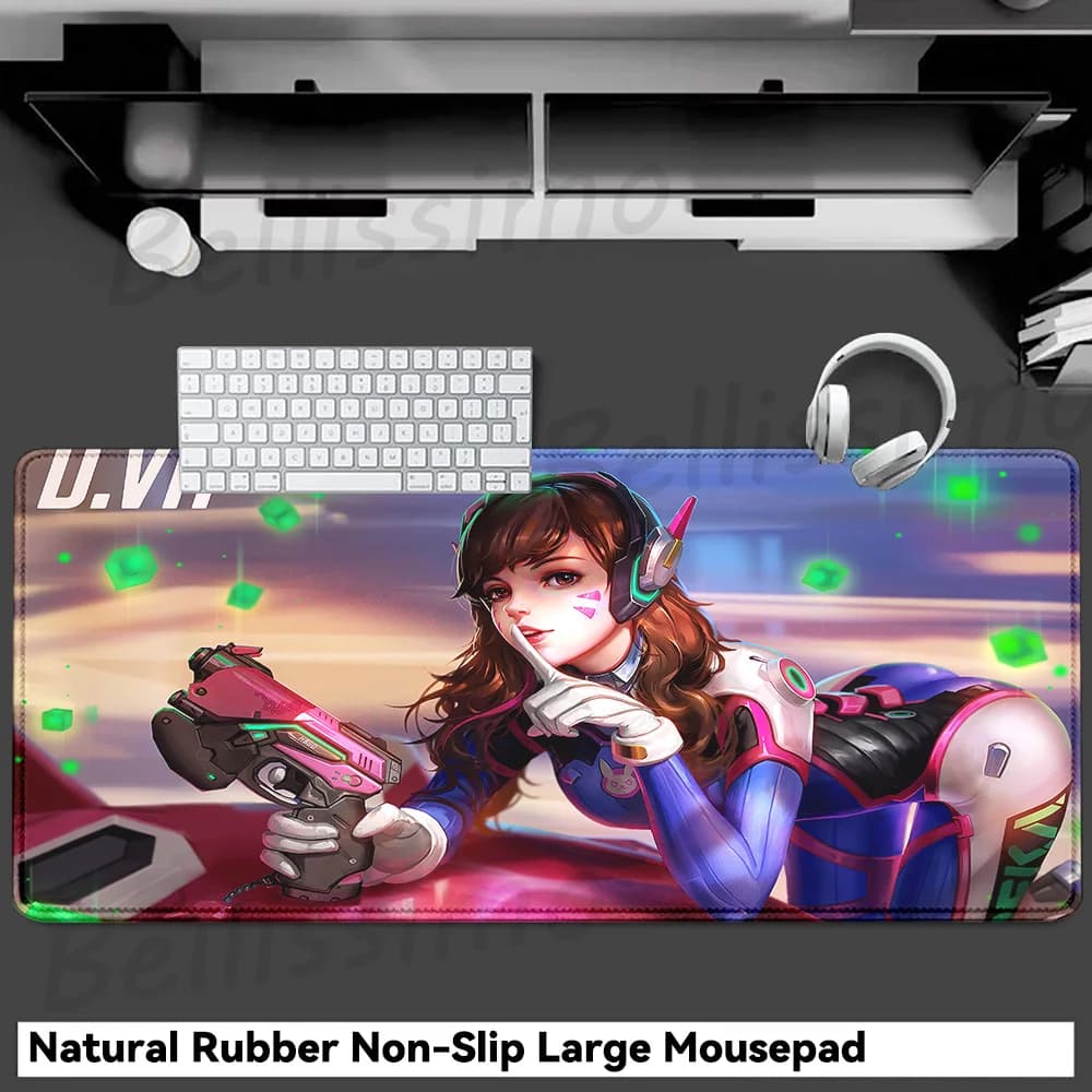 Gaming Accessories O-Overwatch D-D.va Mouse Pad Large Keyboard Mousepad Pc Cabinet Deskmat Xxl Extended Mats Gamer Mausepad