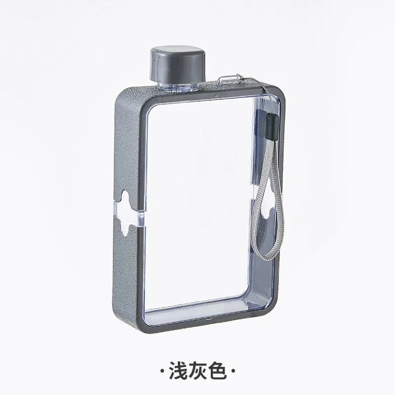 Plastic Flat Bottle for Water Portable Fit in Handbag Free BPA Easy Carry Transparent Bottle DIY Flask Easy to Carry Free Ship