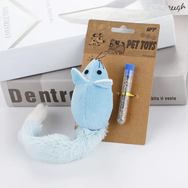 Cat Interactive Plush Mouse Toy With Catnip