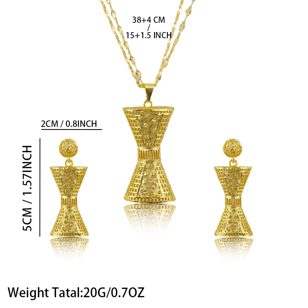 Dubai Gold Jewelry Set for Women Wedding Party Necklace Earrings Sets Indian Jewelry Set Free Shipping Bridal Costume Gifts